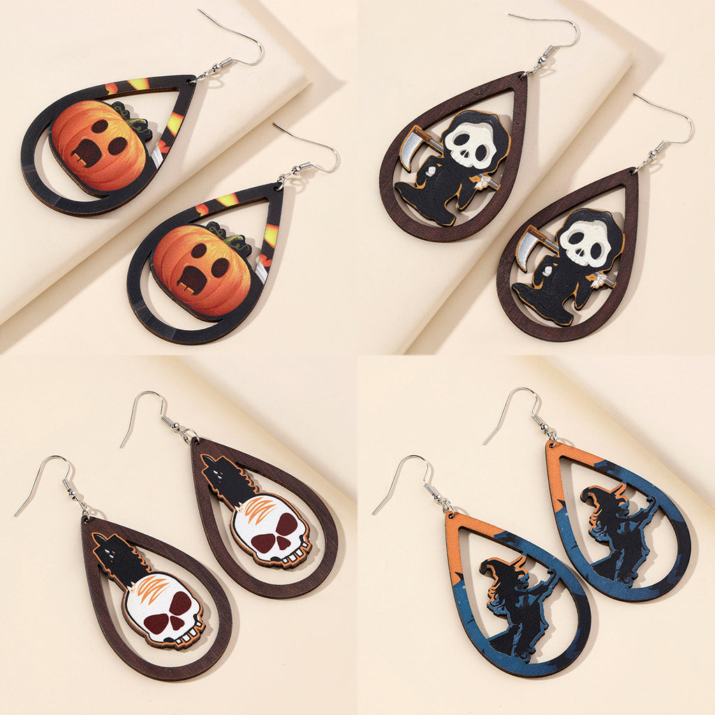 Halloween Teardrop Cutout Dangle Earrings - view 1