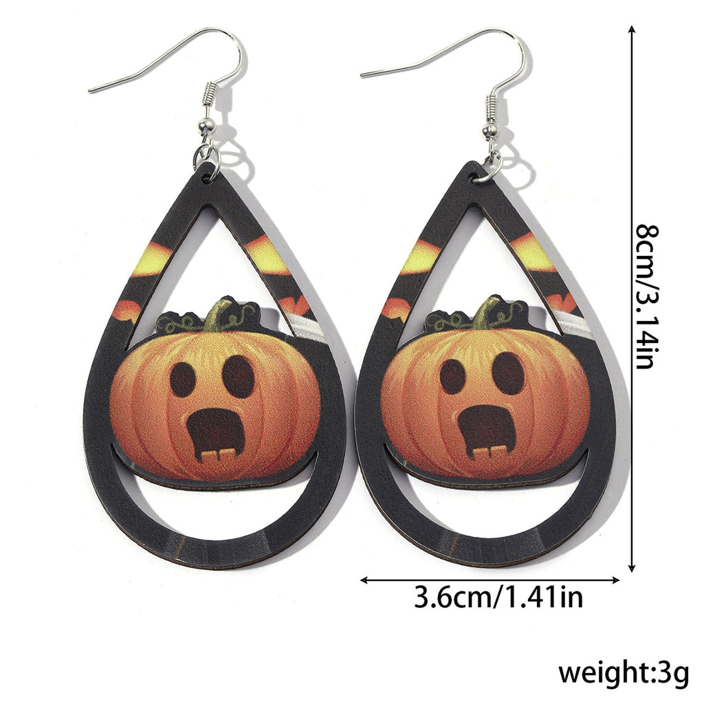 Halloween Teardrop Cutout Dangle Earrings - view 2