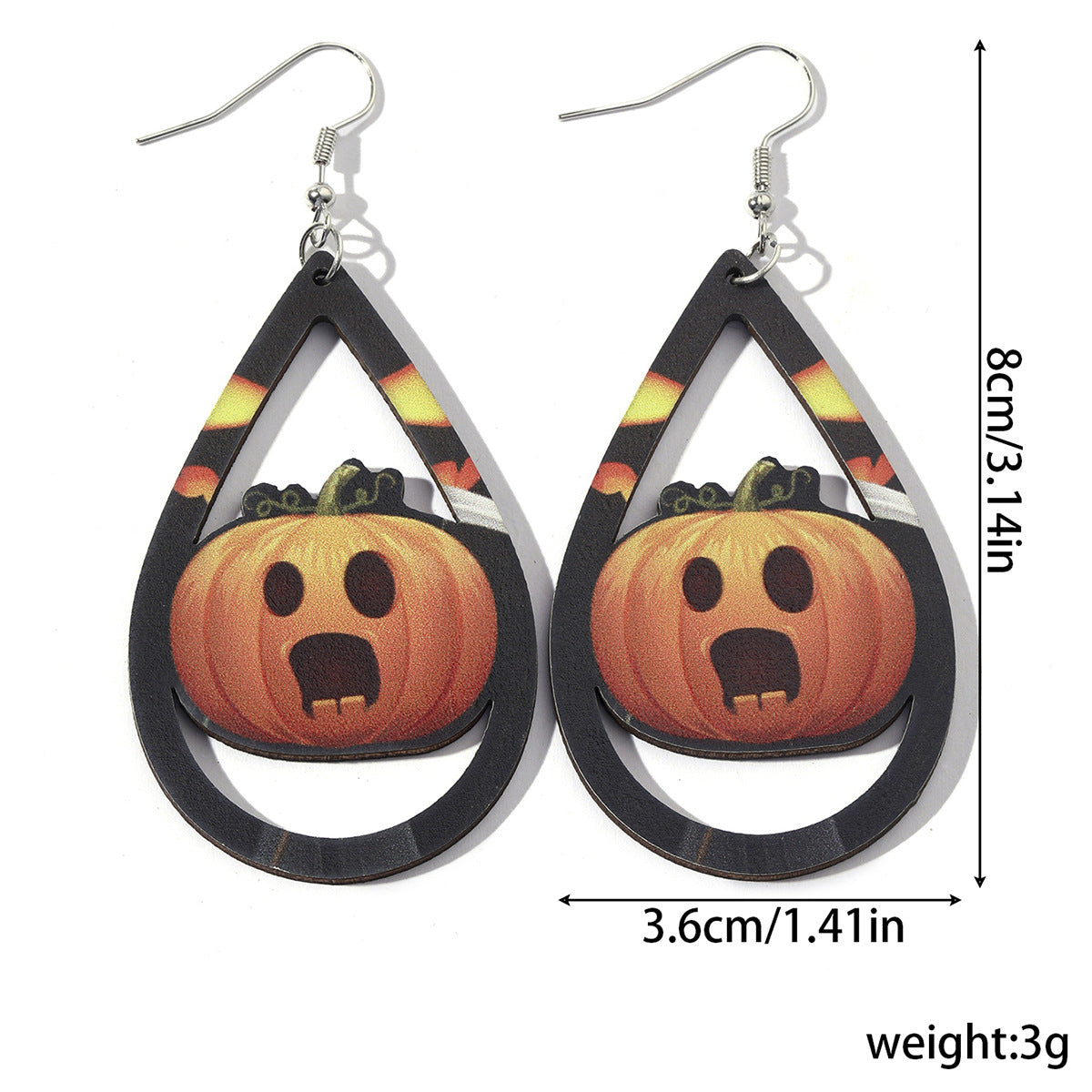 Halloween Teardrop Cutout Dangle Earrings - view 2