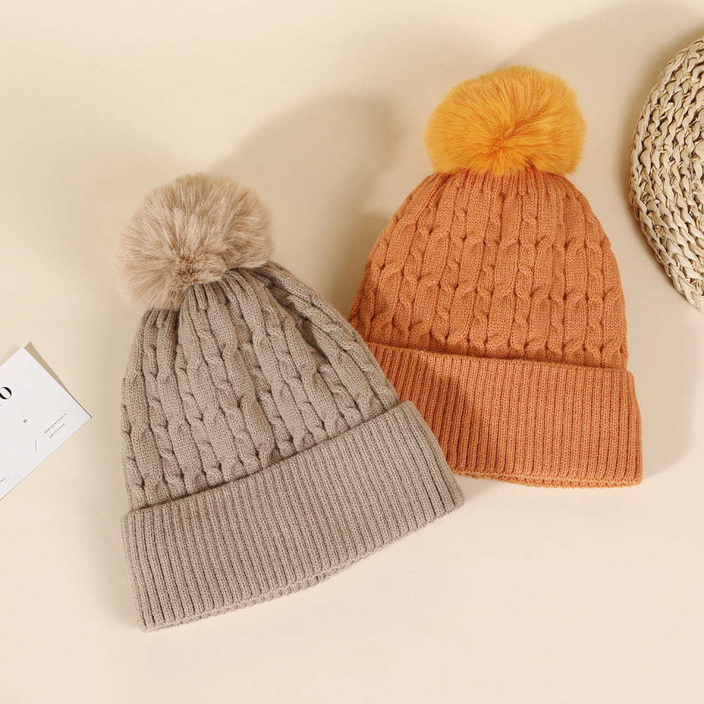 Double Layer Knit Pom Pom Hat - view 2