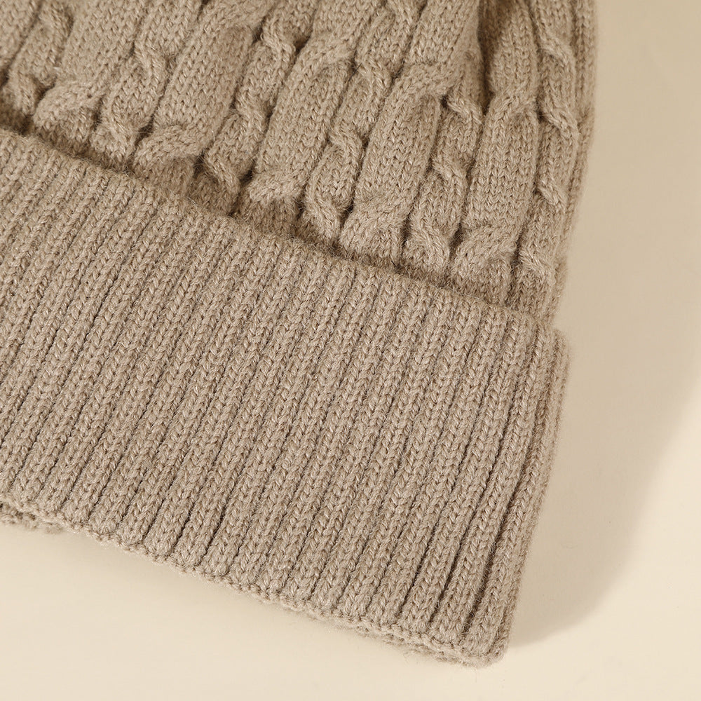 Double Layer Knit Pom Pom Hat - view 3