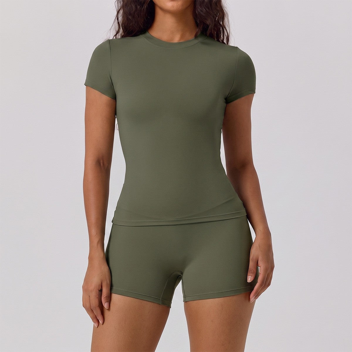 Slim Fit Crew Neck Short Sleeve Workout Tee