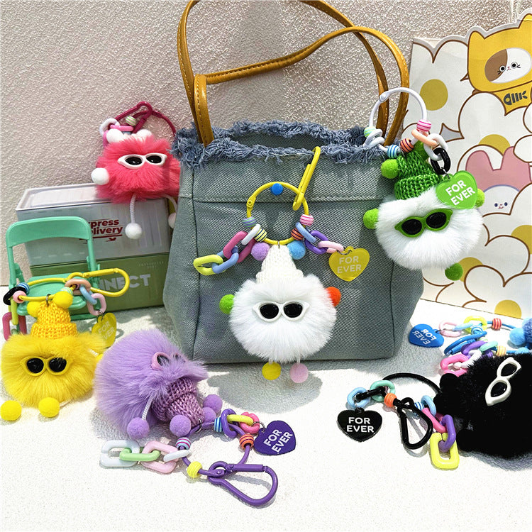 Fluffy Pompom Monster Bag Charm - view 1