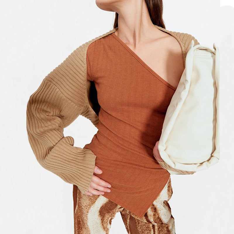 Cropped Rib Knit Bolero Shrug Cardigan - Khaki - 5