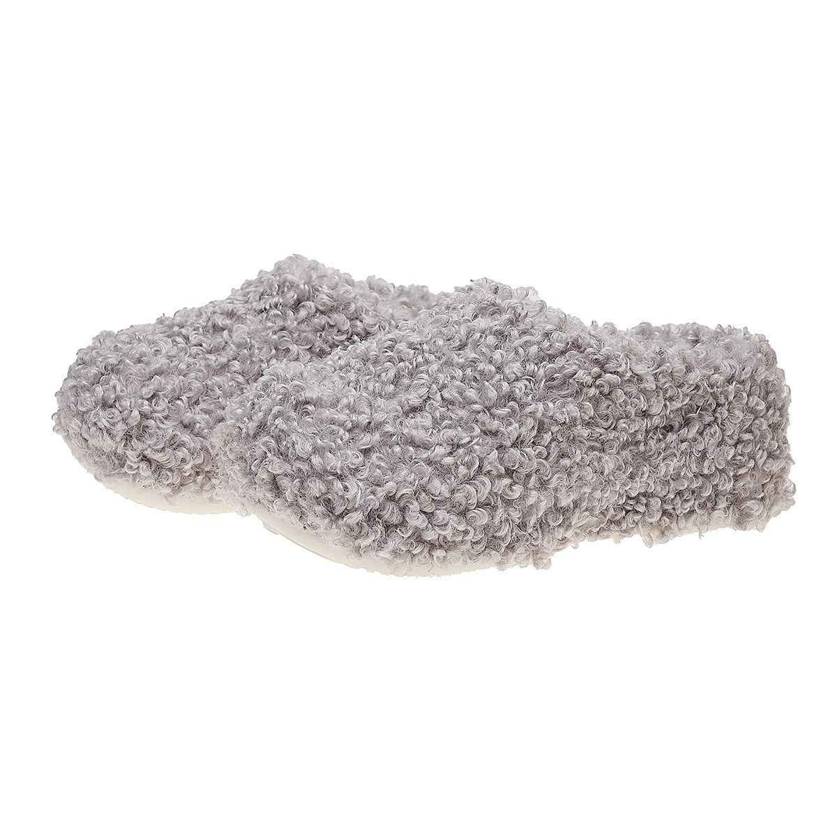 Fuzzy Teddy Platform Clog Slippers