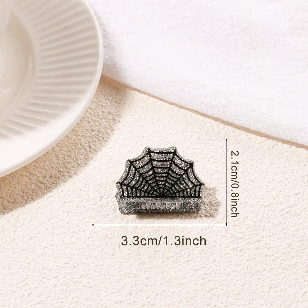 Mini Halloween Hair Claw Clips with Spooky Shapes - Color_01