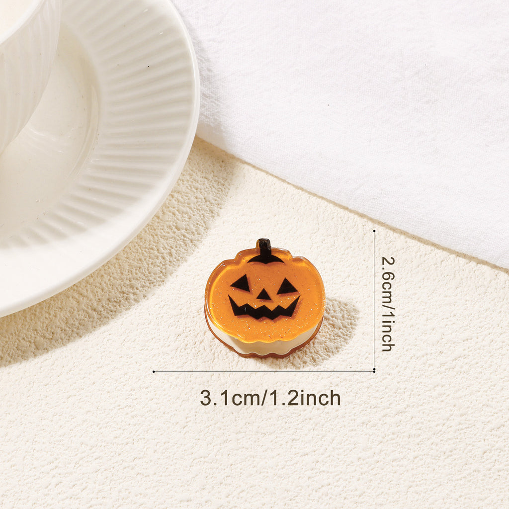Mini Halloween Hair Claw Clips with Spooky Shapes - Color_02