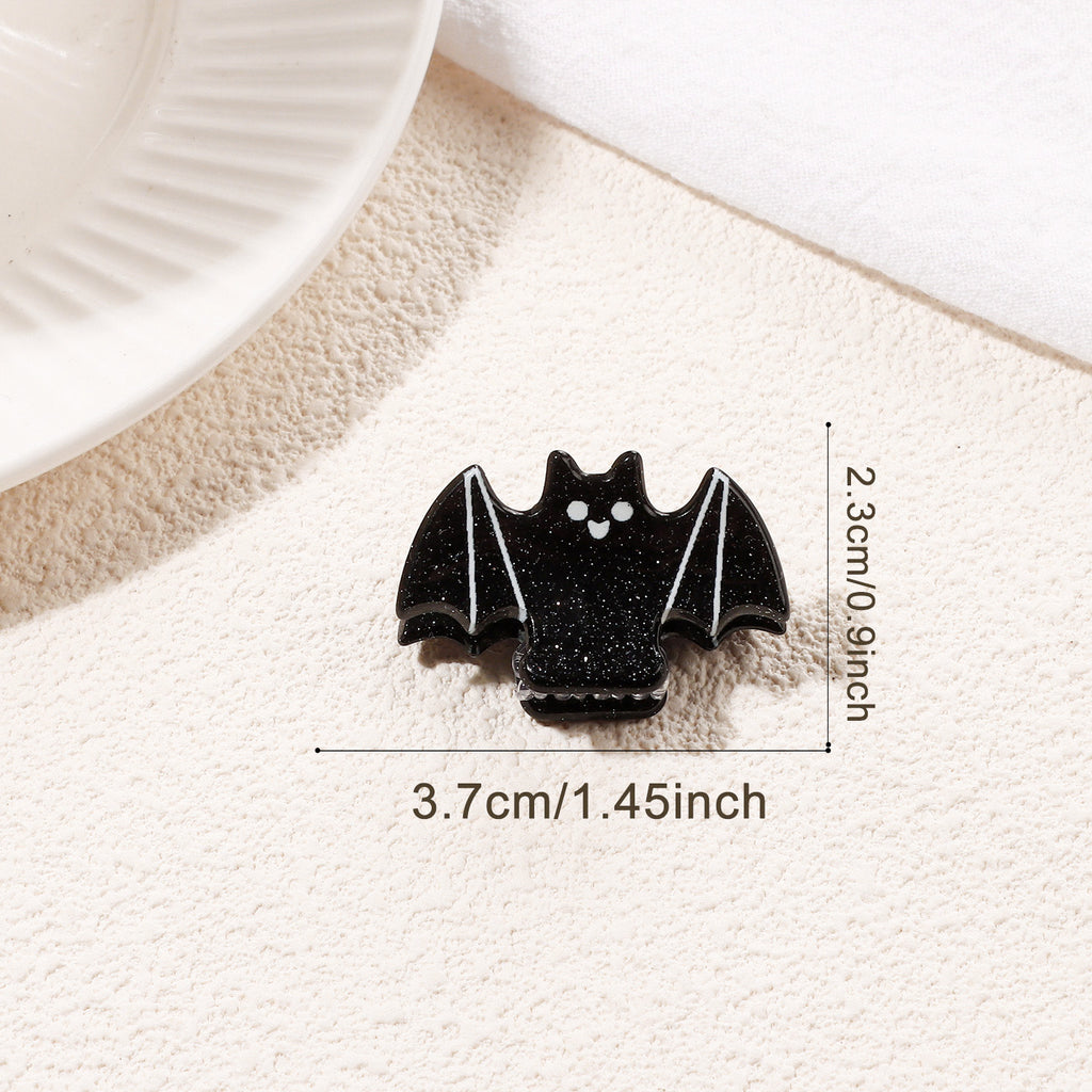 Mini Halloween Hair Claw Clips with Spooky Shapes - Color_04