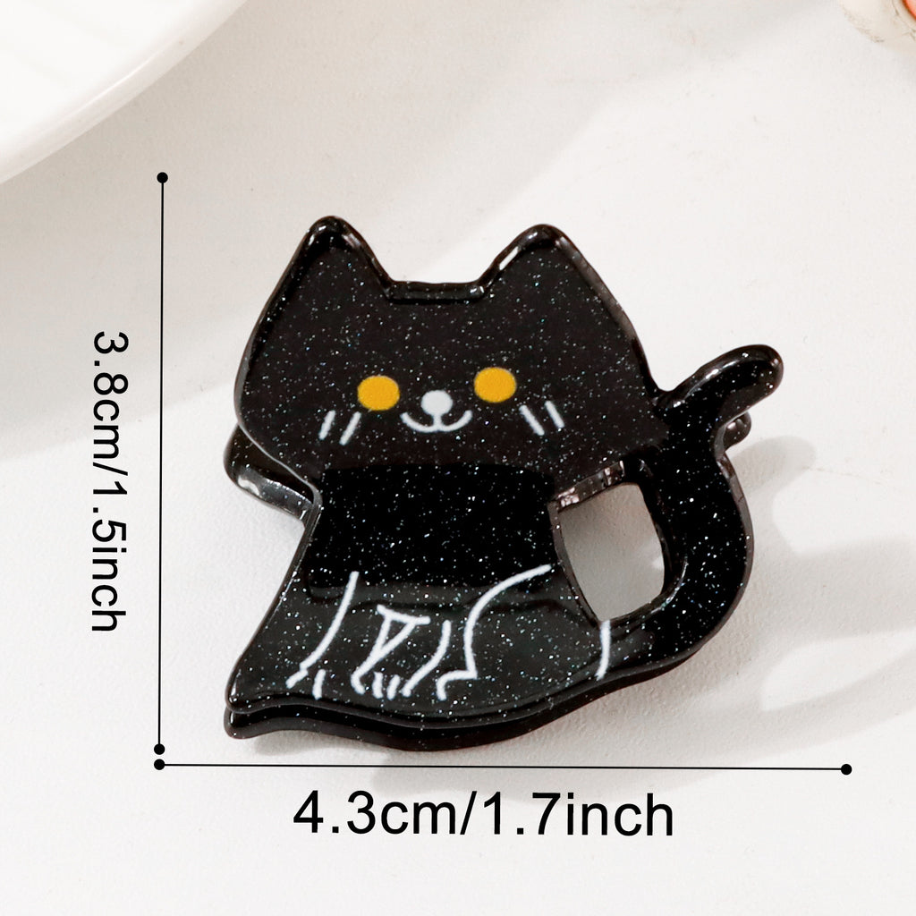 Mini Halloween Hair Claw Clips with Spooky Shapes - Color_12