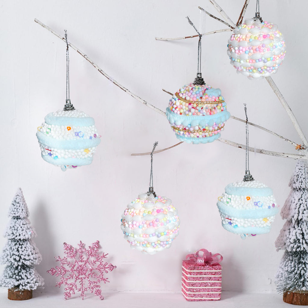 Candy Foam Bead Christmas Ball Ornaments Boxed Set - view 2