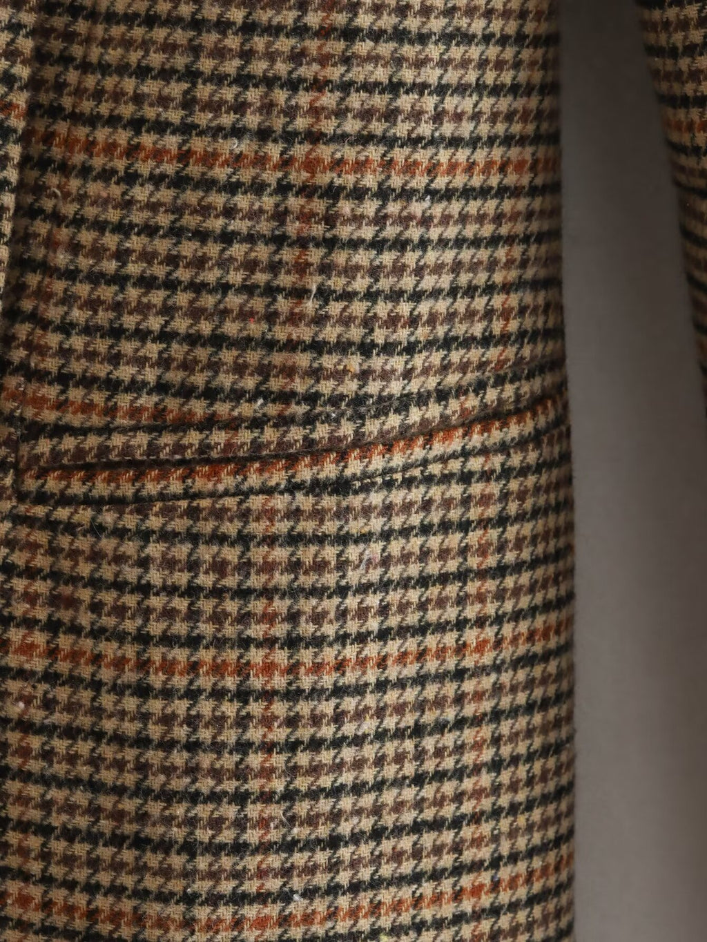 Houndstooth Double Breasted Longline Blazer - Brown - 5