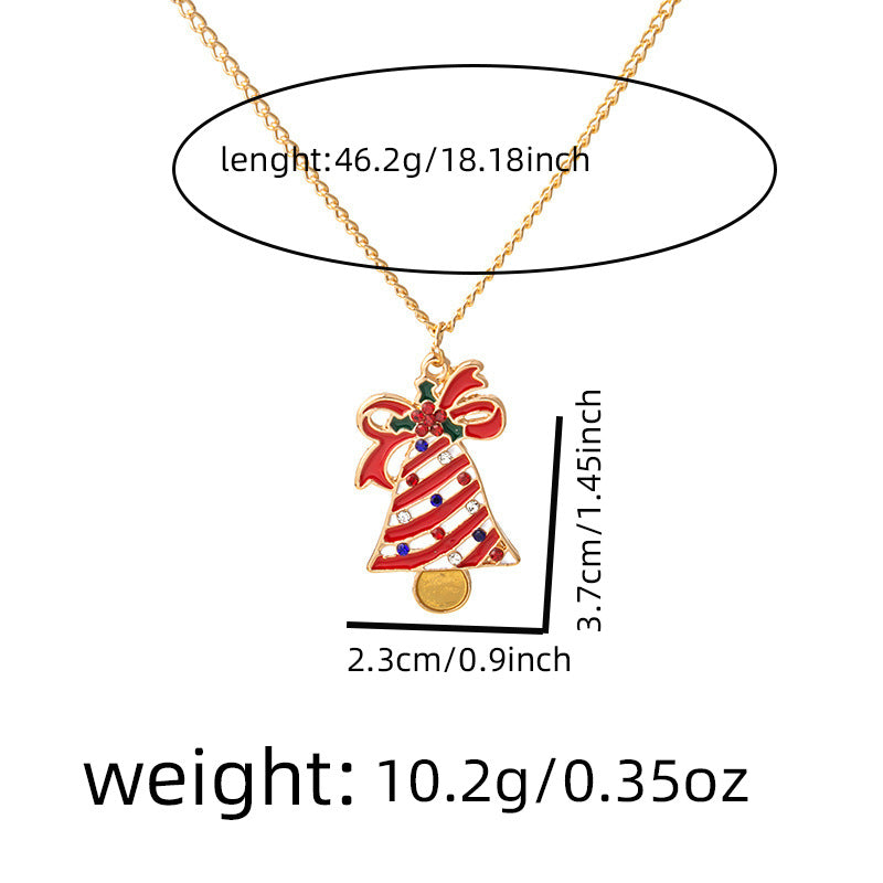 Enamel Holiday Charm Pendant Necklace - Bell - 1