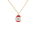 Enamel Holiday Charm Pendant Necklace - Santa