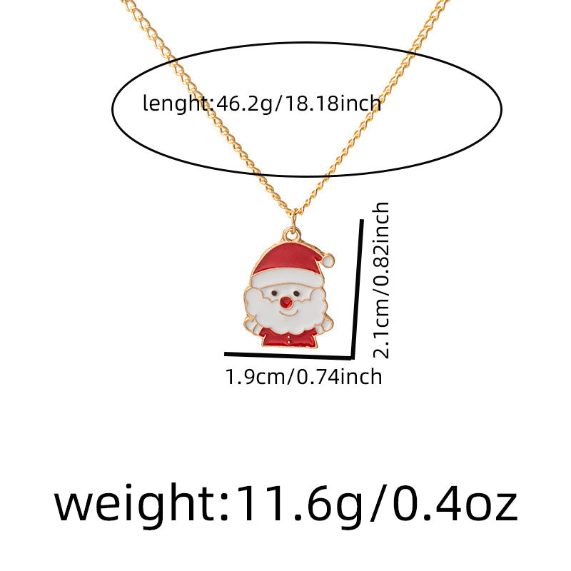 Enamel Holiday Charm Pendant Necklace - Santa - 1