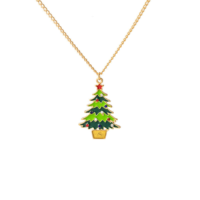 Enamel Holiday Charm Pendant Necklace - Tree