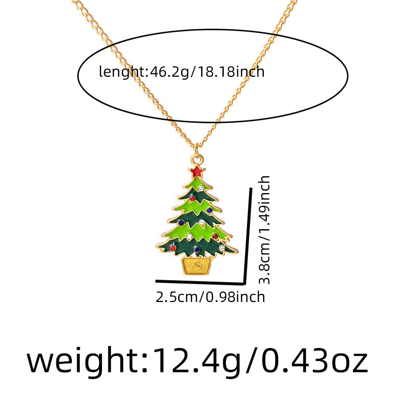 Enamel Holiday Charm Pendant Necklace - Tree - 1