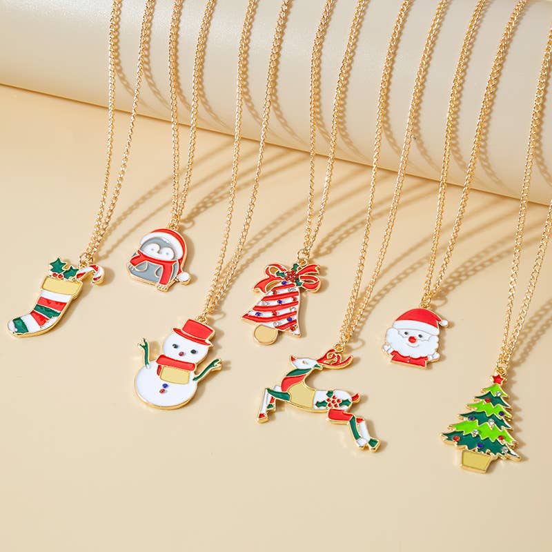 Enamel Holiday Charm Pendant Necklace