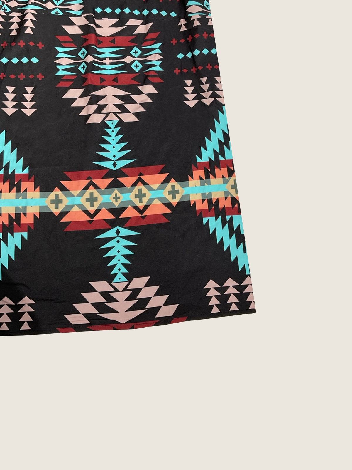 Aztec Print Tiered Maxi Skirt - black - 2