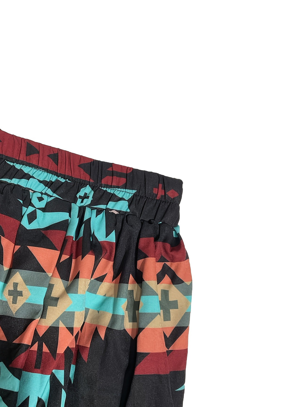 Aztec Print Tiered Maxi Skirt - black - 3