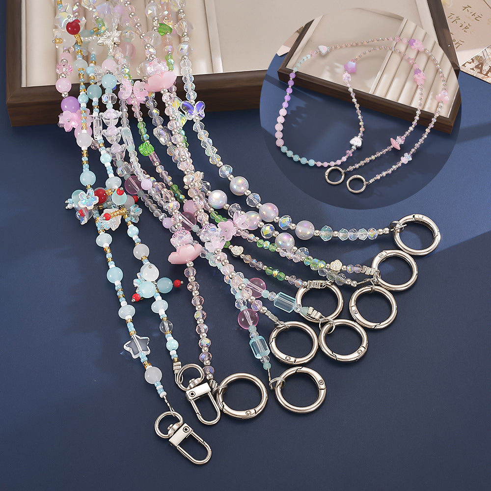 Boho Beaded Wrist Lanyard with Butterfly Charms - NO-5