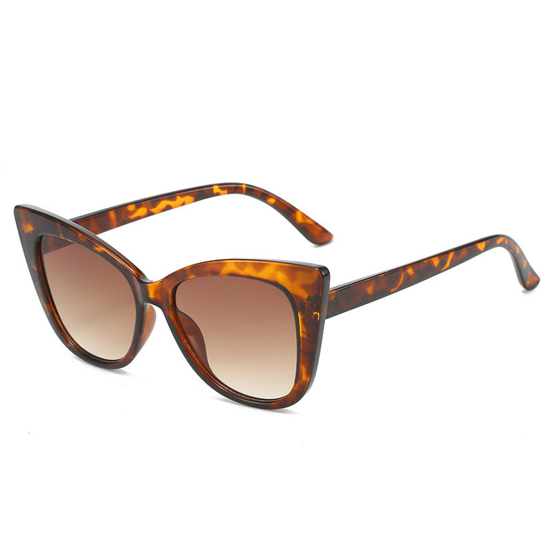 Colorblock Cat Eye Sunglasses - Leopard