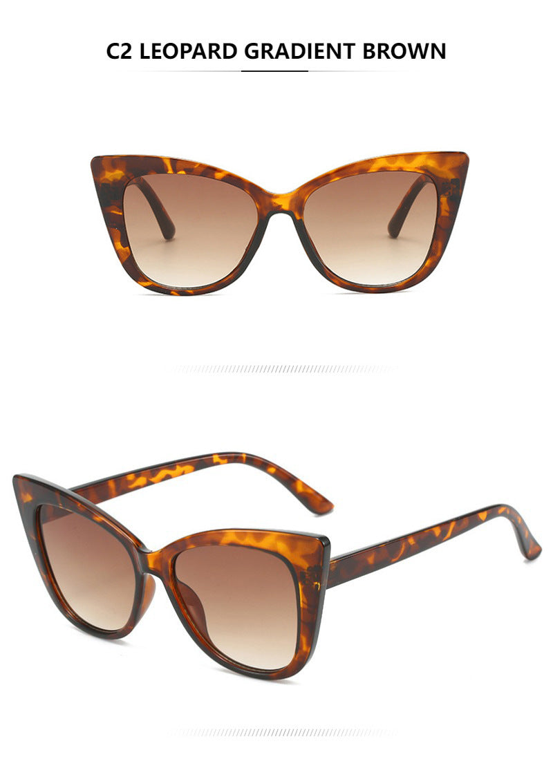 Colorblock Cat Eye Sunglasses - Leopard - 1