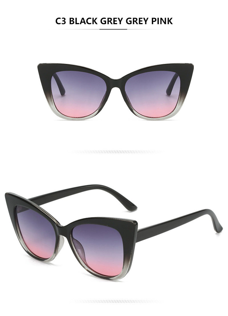 Colorblock Cat Eye Sunglasses - Pink