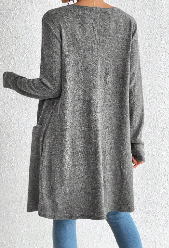 Longline Open Front Pocket Cardigan