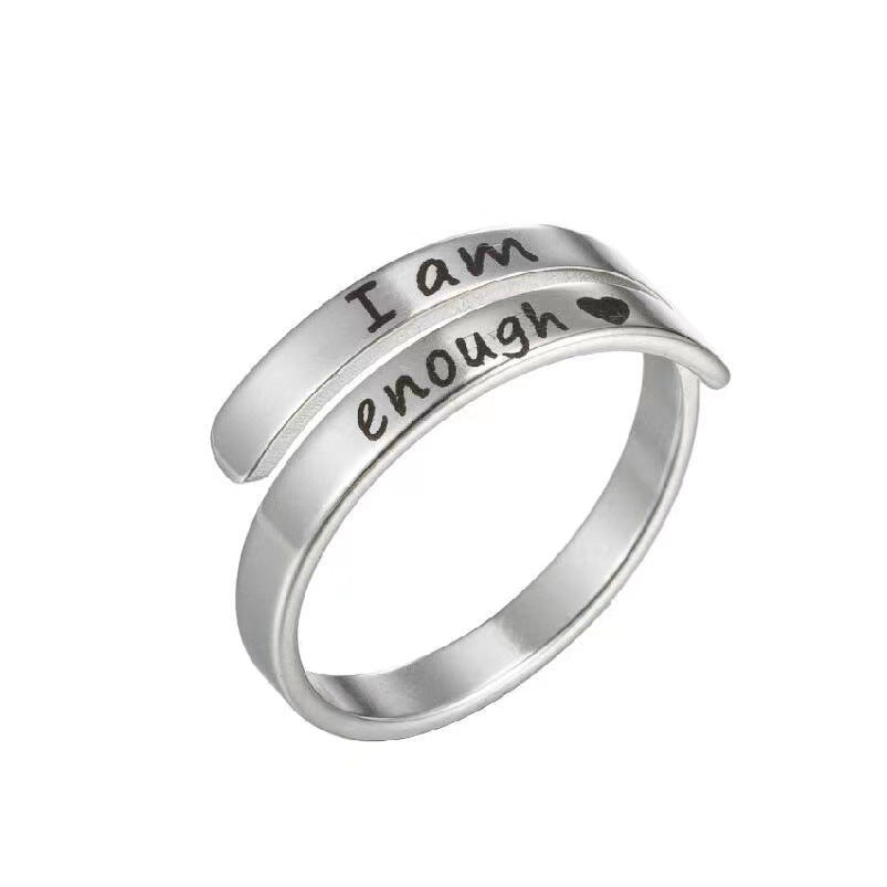 Inspirational Engraved Wrap Adjustable Ring - Color_01