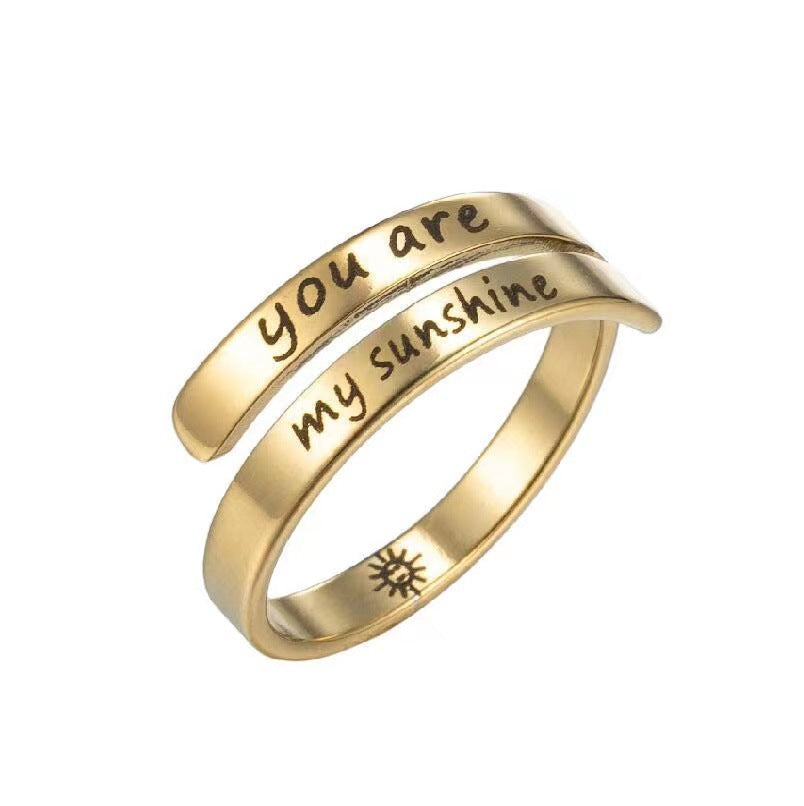 Inspirational Engraved Wrap Adjustable Ring - Color_06