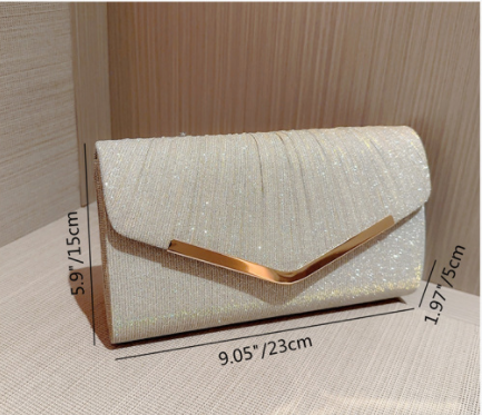 Pleated Envelope Clutch With Metal Trim - view 2