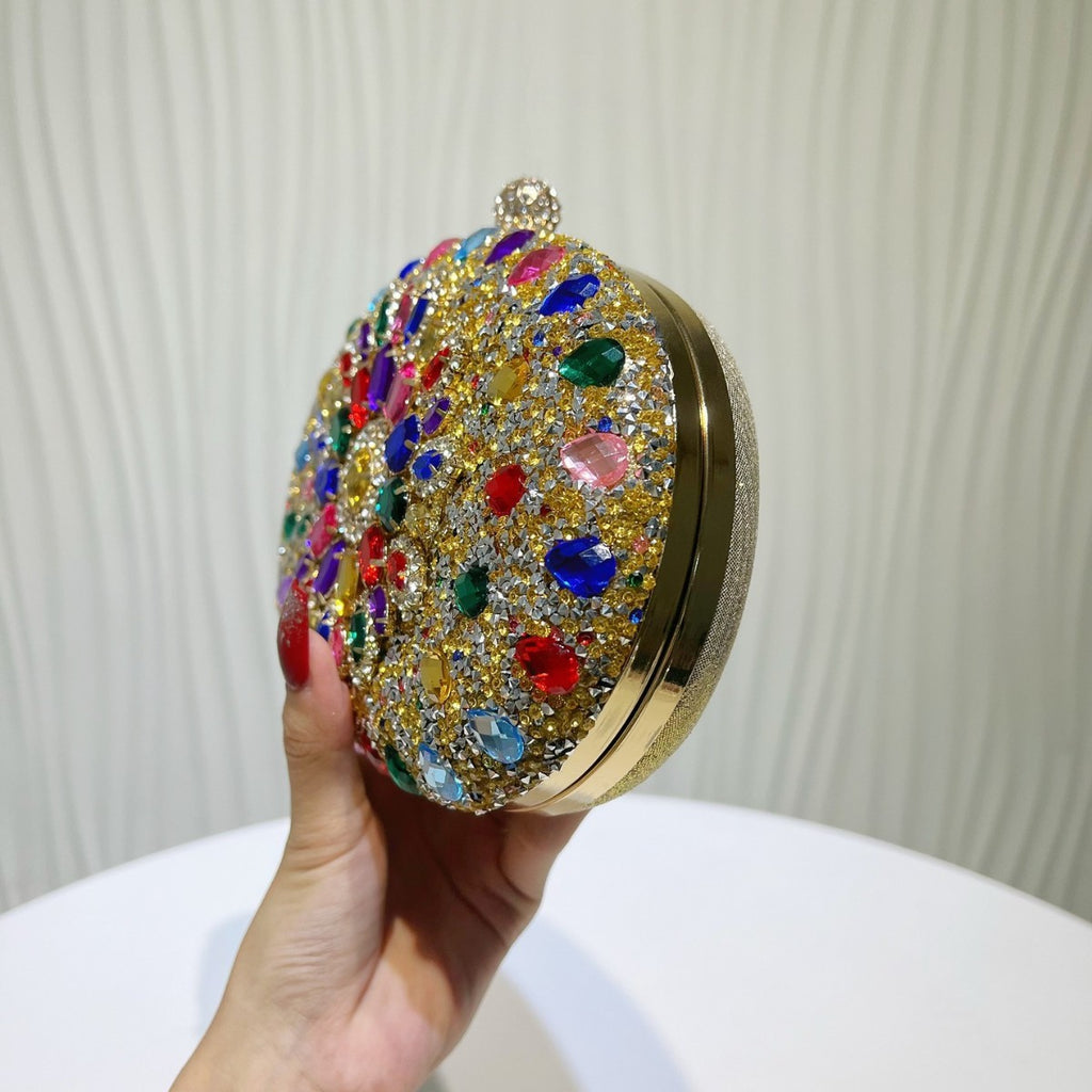 Jeweled Crystal Oval Evening Clutch