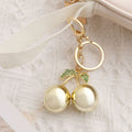 Sparkling Cherry Pendant Keychain - Gold