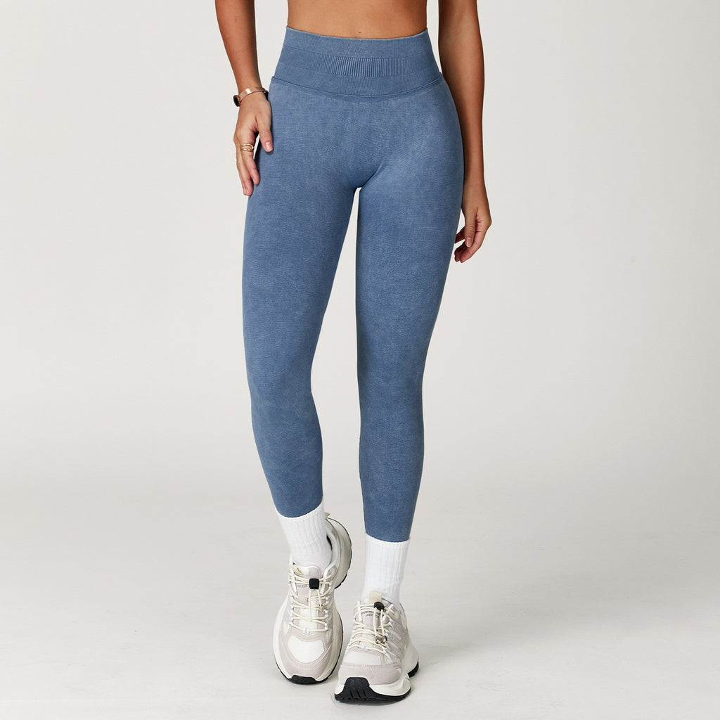 Acid Wash Seamless Scrunch High Waist Yoga Leggings