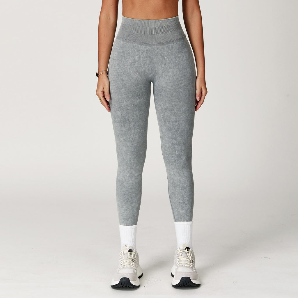 Acid Wash Seamless Scrunch High Waist Yoga Leggings