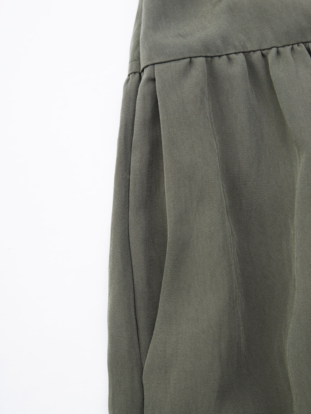 Gathered High Waist Maxi Skirt With Pockets - DkGreen - 2