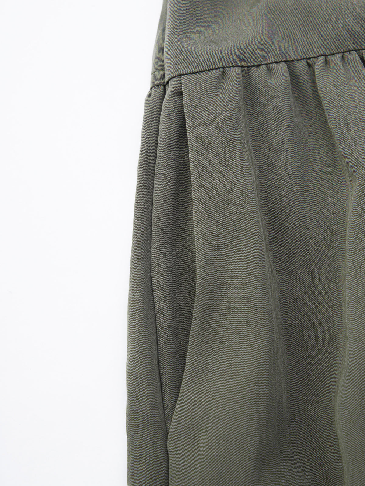 Gathered High Waist Maxi Skirt With Pockets - DkGreen - 2