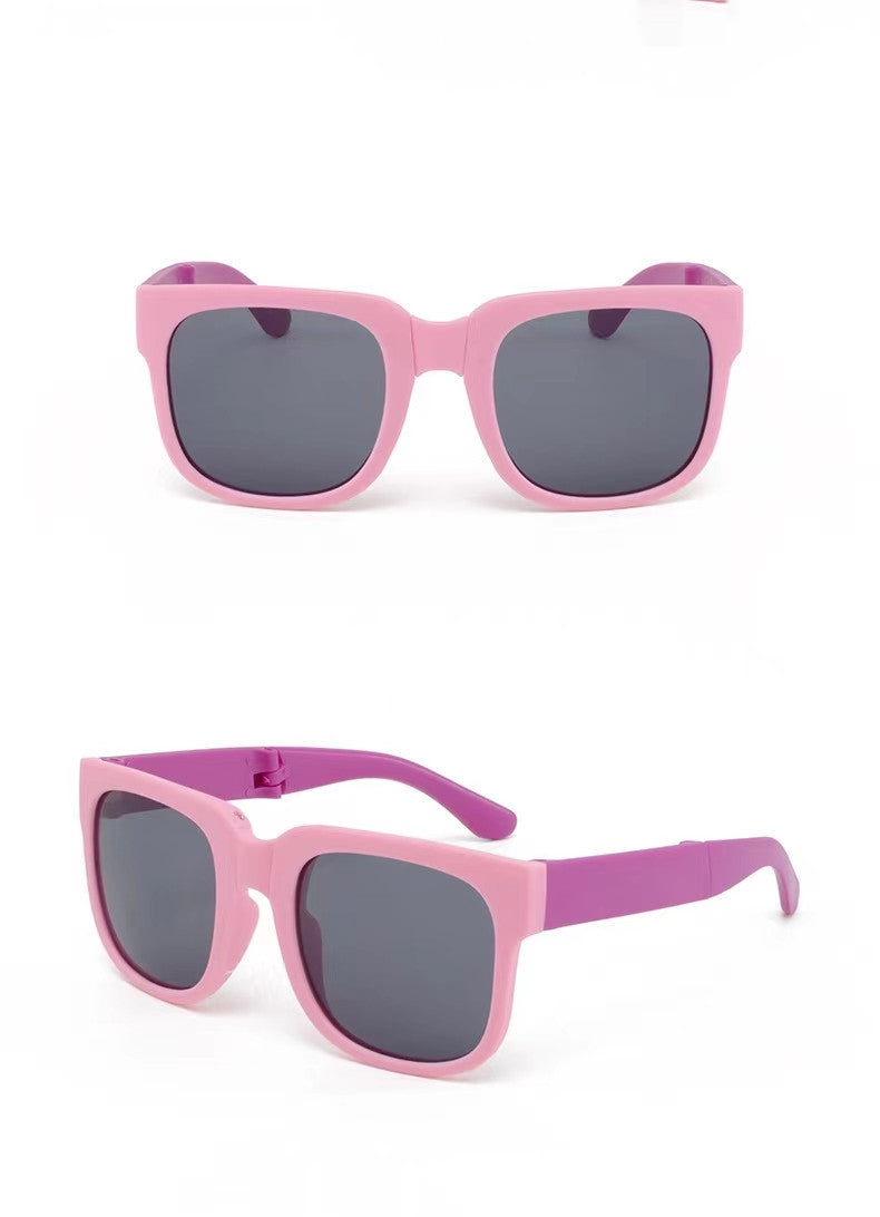 Kids Foldable Two Tone Square Sunglasses