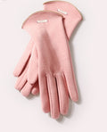 Arched Cuff Plush Winter Gloves - Pink