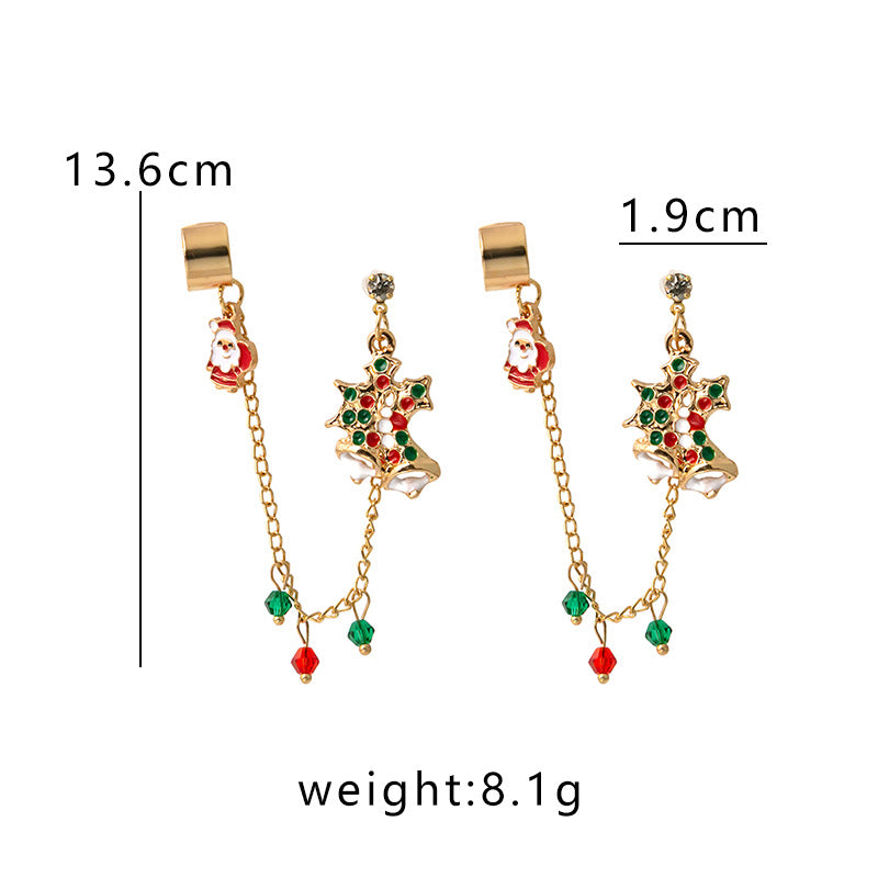 Long Chain Santa Charm Earrings - NO-1 - 2