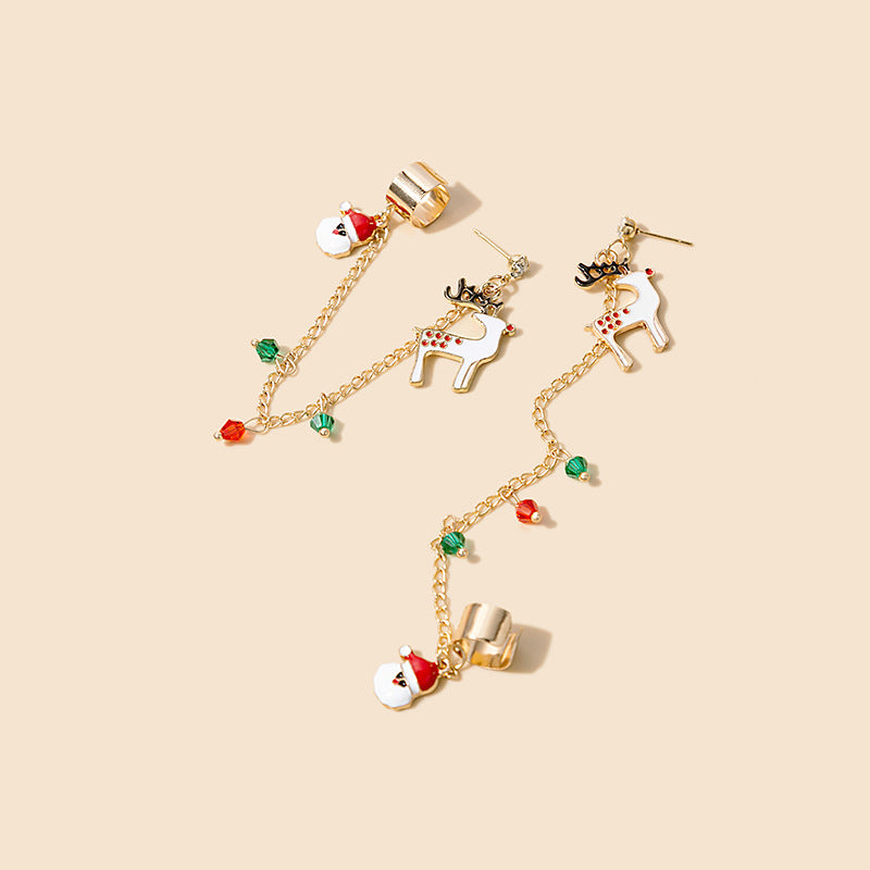 Long Chain Santa Charm Earrings - NO-2 - 1