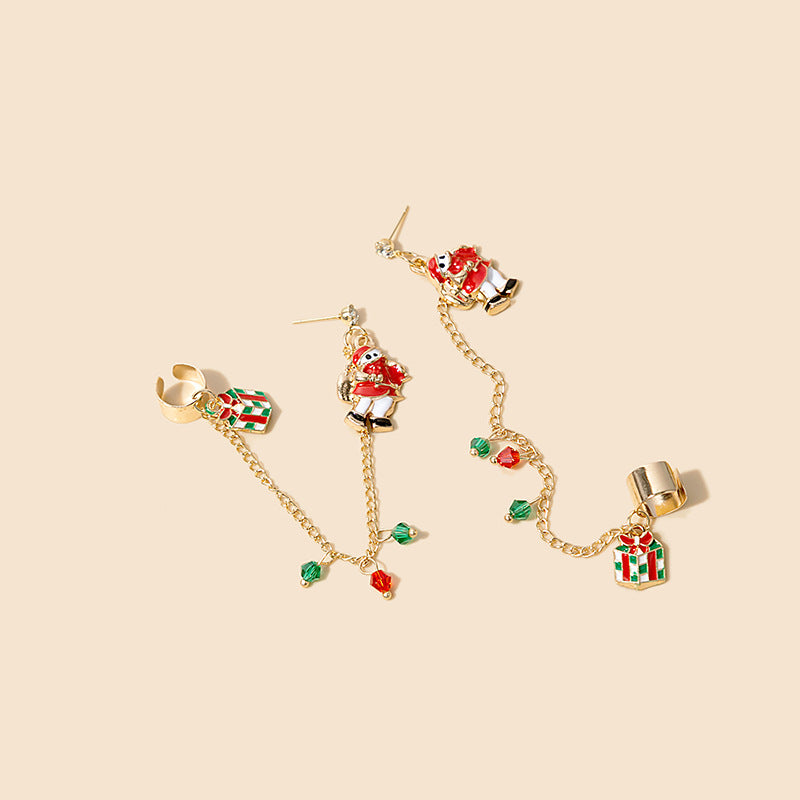 Long Chain Santa Charm Earrings - NO-3 - 1