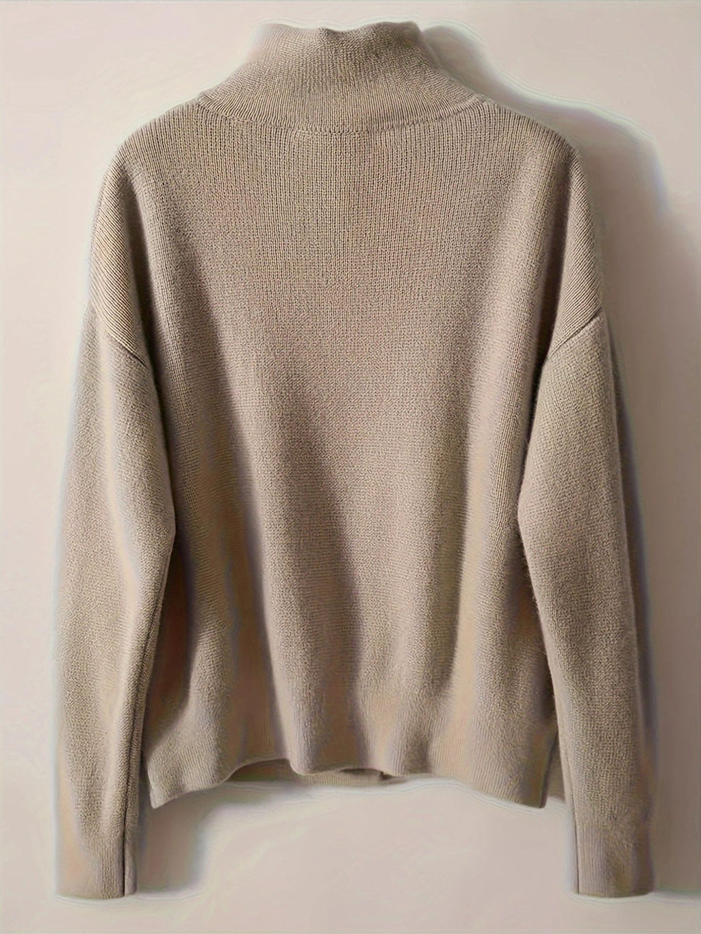 High Neck Button Cardigan With Pockets - Khaki - 1