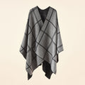 Reversible Fringed Blanket Wrap Shawl - NO_6
