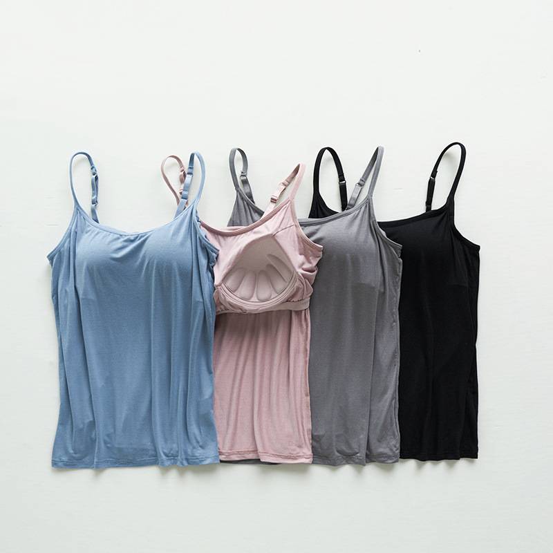 Adjustable Strap Modal Cami With Bra - view 1
