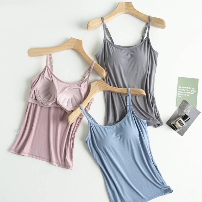 Adjustable Strap Modal Cami With Bra - view 2