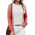 Waffle Knit Top With Contrast Panel Sleeves - White