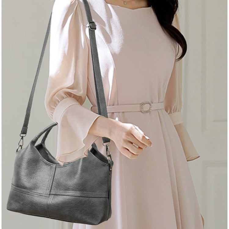 Vintage Patchwork Top Handle Bag with Crossbody Strap