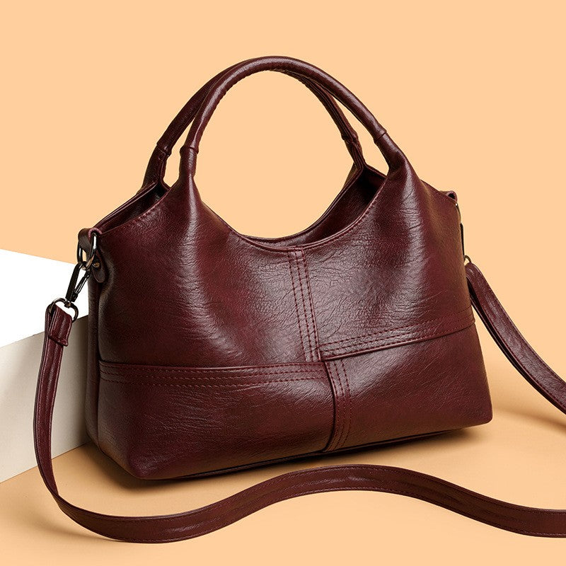 Vintage Patchwork Top Handle Bag with Crossbody Strap