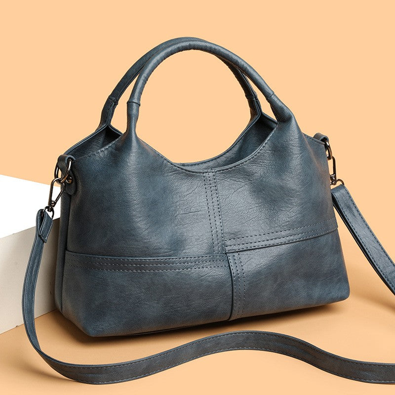 Vintage Patchwork Top Handle Bag with Crossbody Strap